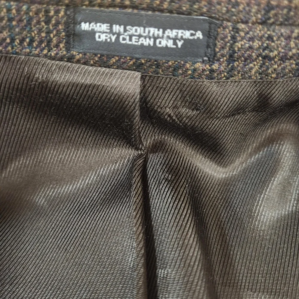 Oscar de la Renta Men's Brown Sportscoat Blazer Lambswool‎ Cashmere Blend 46L